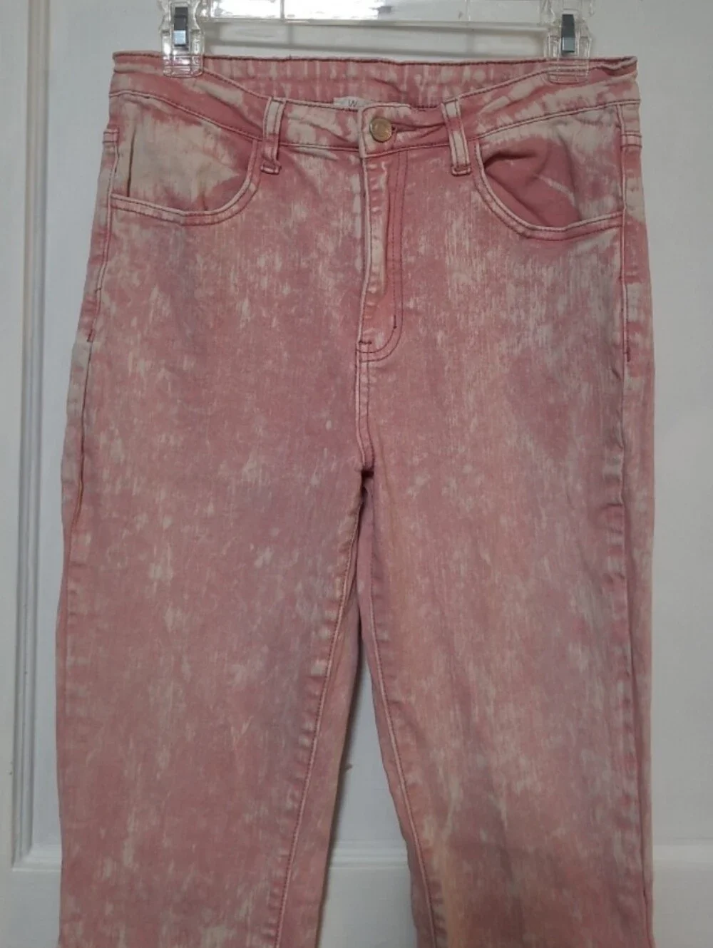 Wysteria Lane Acid Wash Pink Bell Bottom Jeans Medium 8